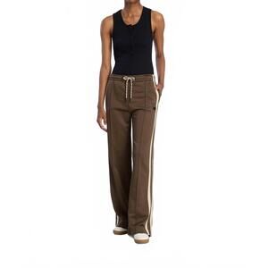 NEW MUNTHE recycled stripe track pants in brown